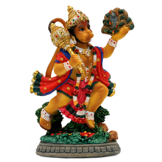 alikiki Hindu God Flying Hanuman Statue - 5.3" H Lord Hanuman Perfect Indian Gift for Diwali,Navratri,Dussehra,Job Interviews, Wedding, Baby Shower Return Gifts Temple Mandir Pooja Item hindu gods hindu god statue