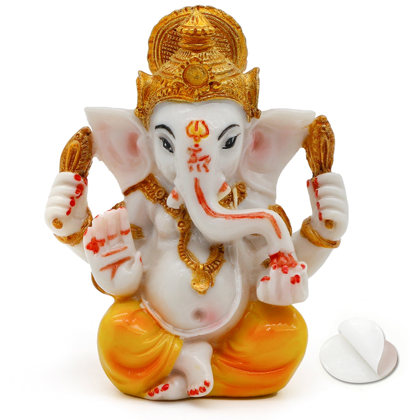 Hindu Lord Ganesha Idol Statue - Indian Diwali Gifts Small Ganesh for Car Dashboard Decor India God Figurine Home Mandir Murti Pooja Yoga Meditation Room Altar Kit Decor Wedding Gift