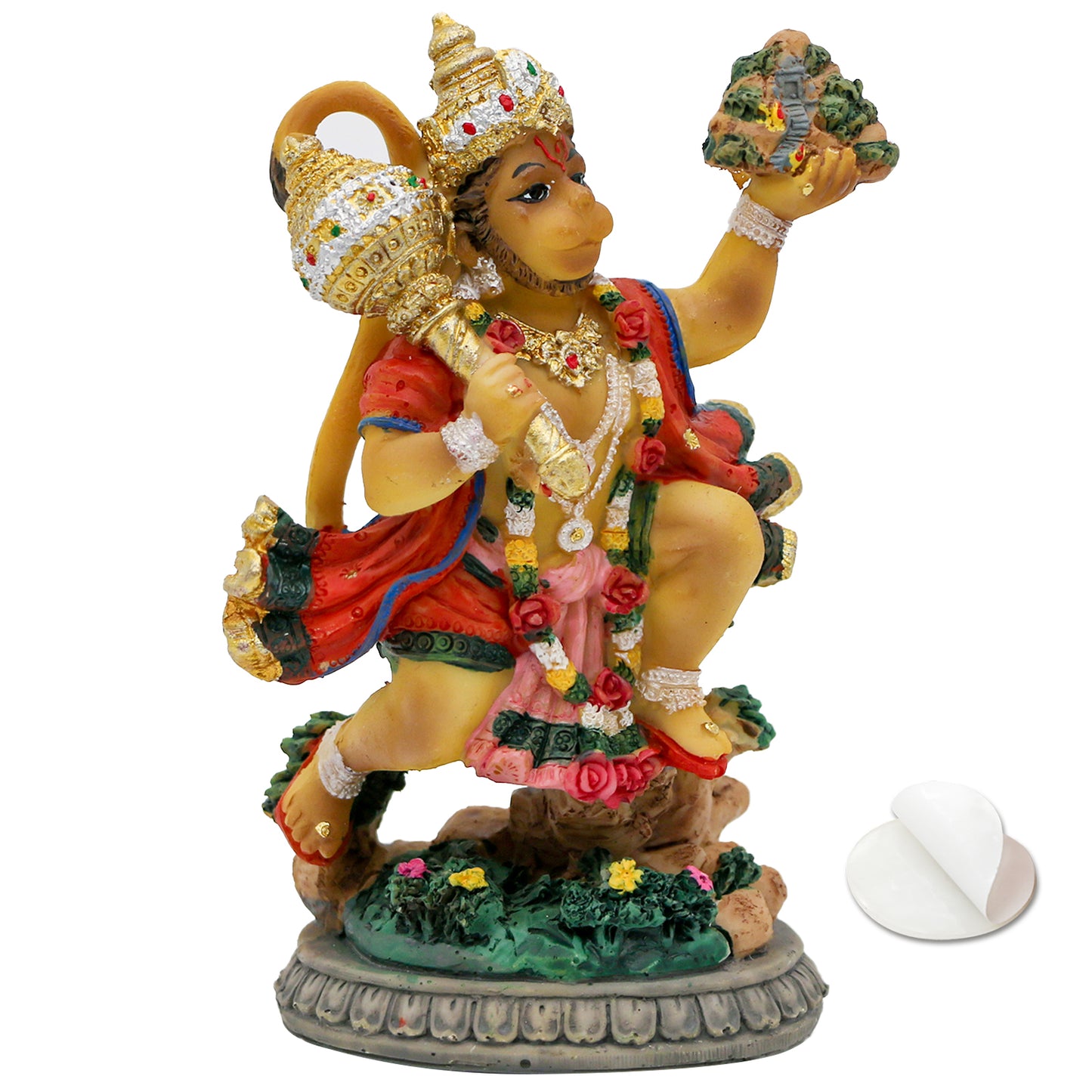 alikiki India Idol Lord Hanuman Statue - 3.9”H Hindu God Flying Hanuman Figurine for Car Dashboard Decor Indian Home Office Mandir Temple Altar Shrine Pooja Item Diwali Puja Gifts