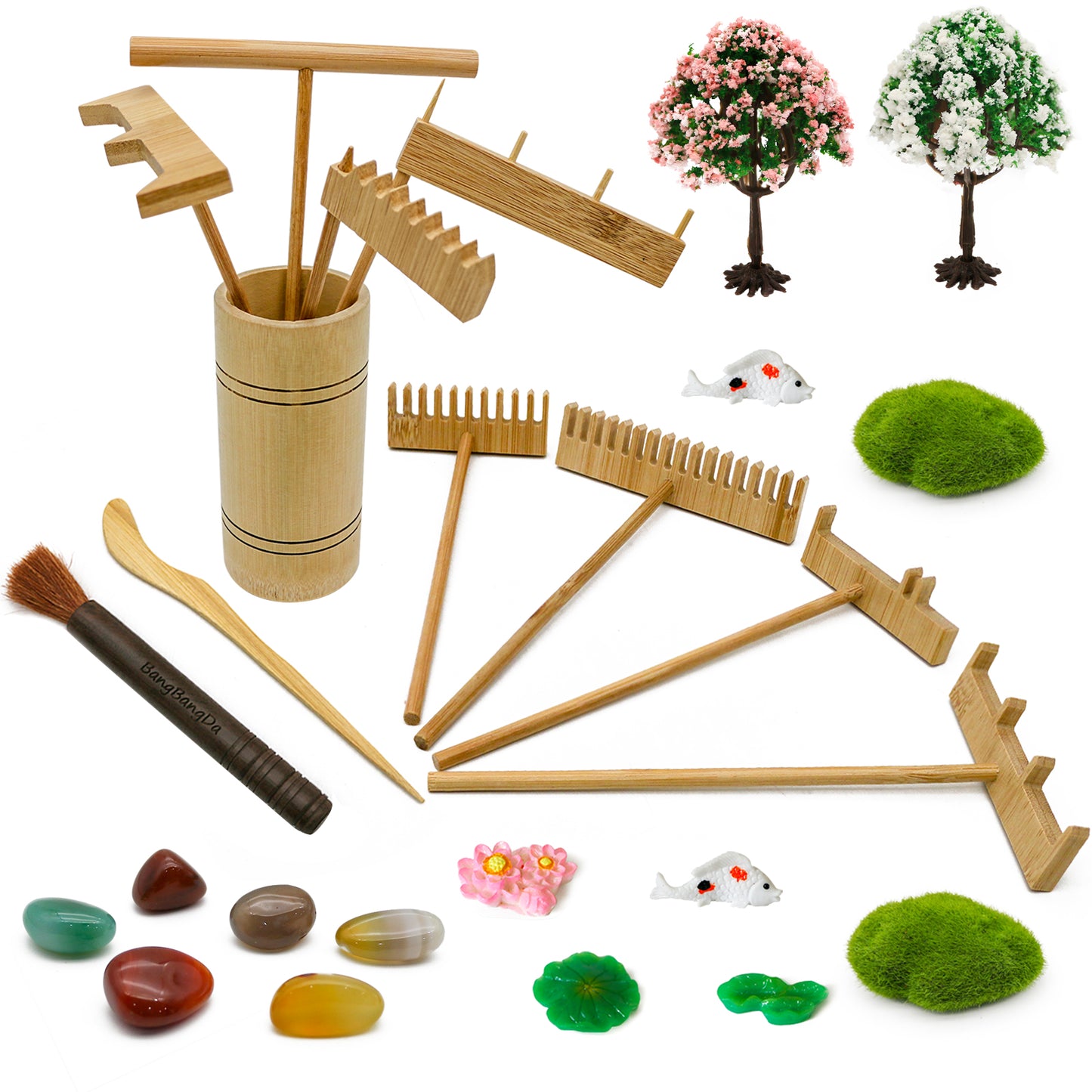 Zen Garden Decor Rake Tool - Sand Zen Garden Accessories Japanese Zen Garden Kit Tabletop Rock Zen Decor Japan Zen Gifts for Home Office Desk Meditation Room Relaxation Birthday Gifts Father Mother