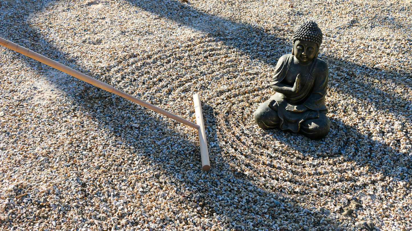 Outdoor Zen Garden Rake Large - Full Size Japanese Garden Sand Smoother Tool 48" Long Handled Zen Pattern Eraser Tools Meditation Rock Sand Garden Wooden Rake Accessories Tress Relief Gifts