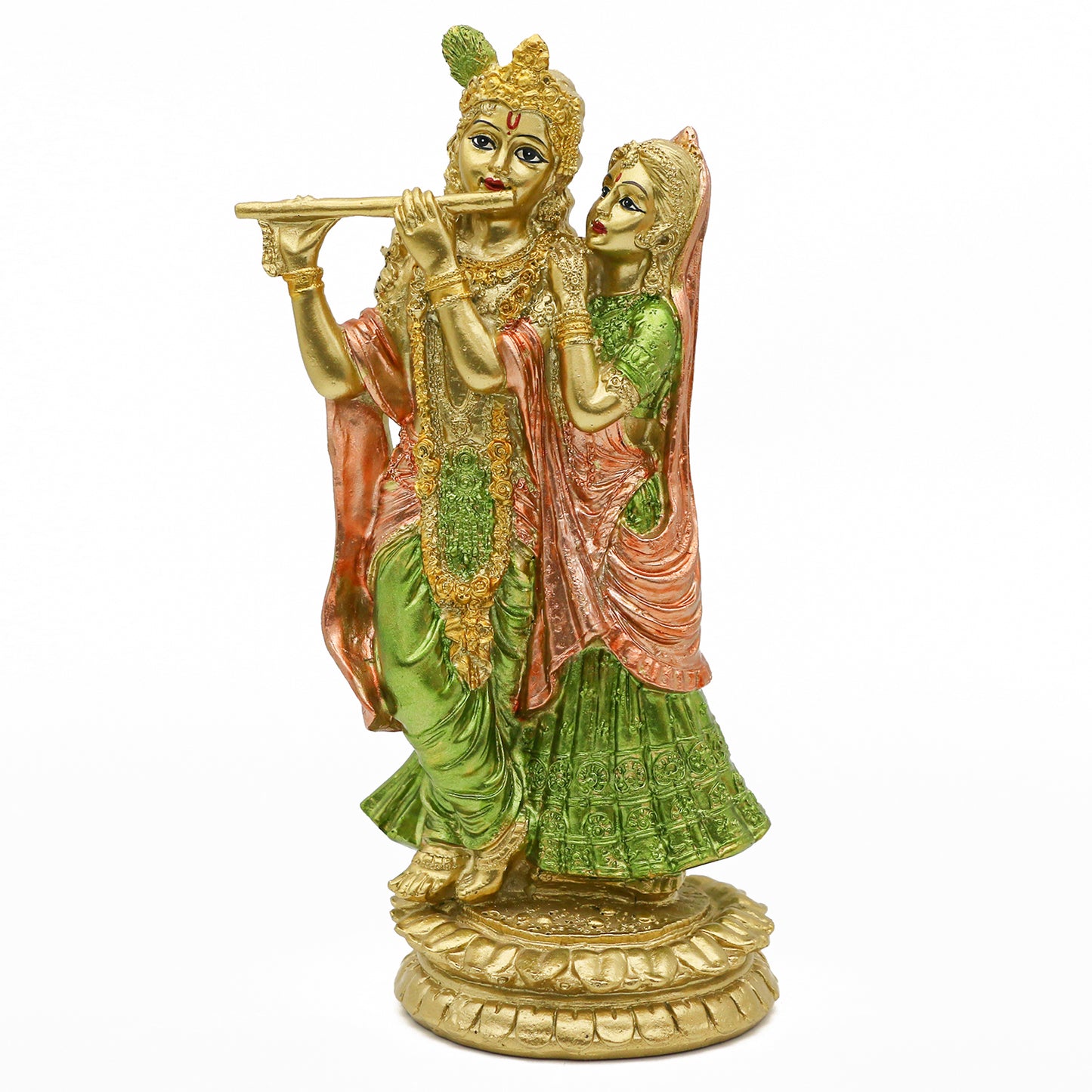 alikiki Hindu Idol Radha Krishna Statue - Indian God Goddess Figurine Murti Pooja Item Home Office Temple Mandir Puja Item India Buddha Diwali Wedding Gifts Meditation Altar Shrine Kit