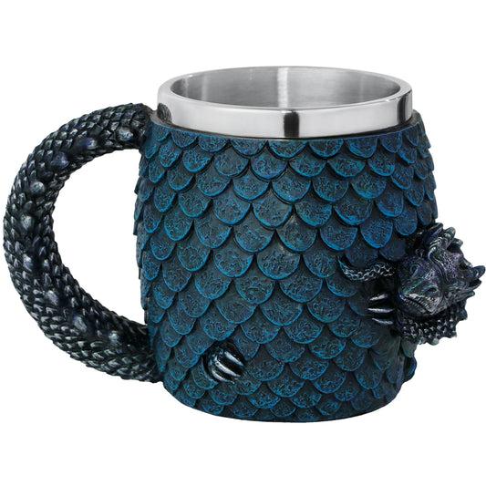 GOT Dragon Egg Coffee Mug - Medieval D&D Beer Stein Tankard - 14OZ Stainless Drinking Mug for Dragon Lovers Collector - Novelty Gothic Dungeons and Dragons Gift Bar Party Drinkware decorations