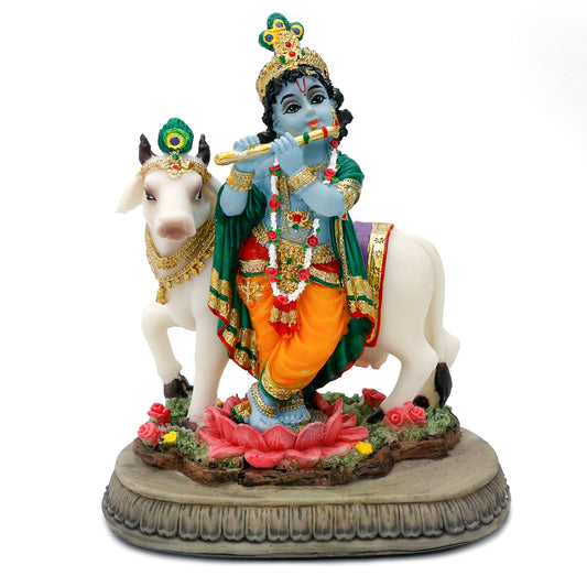 alikiki Hindu God Lord Krishna Statue - 5.7" H India Idol Krishna Sculpture Gifts for Indian Friends Family Man Woman Pooja Murti Item Altar Meditation Yoga Spiritual Decor