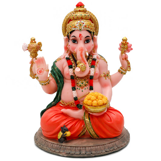 Gifts for Indian Ganesha Statue - 8.4" H Murti Hindu God Ganesh Statue Diwali Gift for Indian Man Women Altar Pooja Decoration Yoga Meditation Room Decor Home Temple Mandir Puja Item