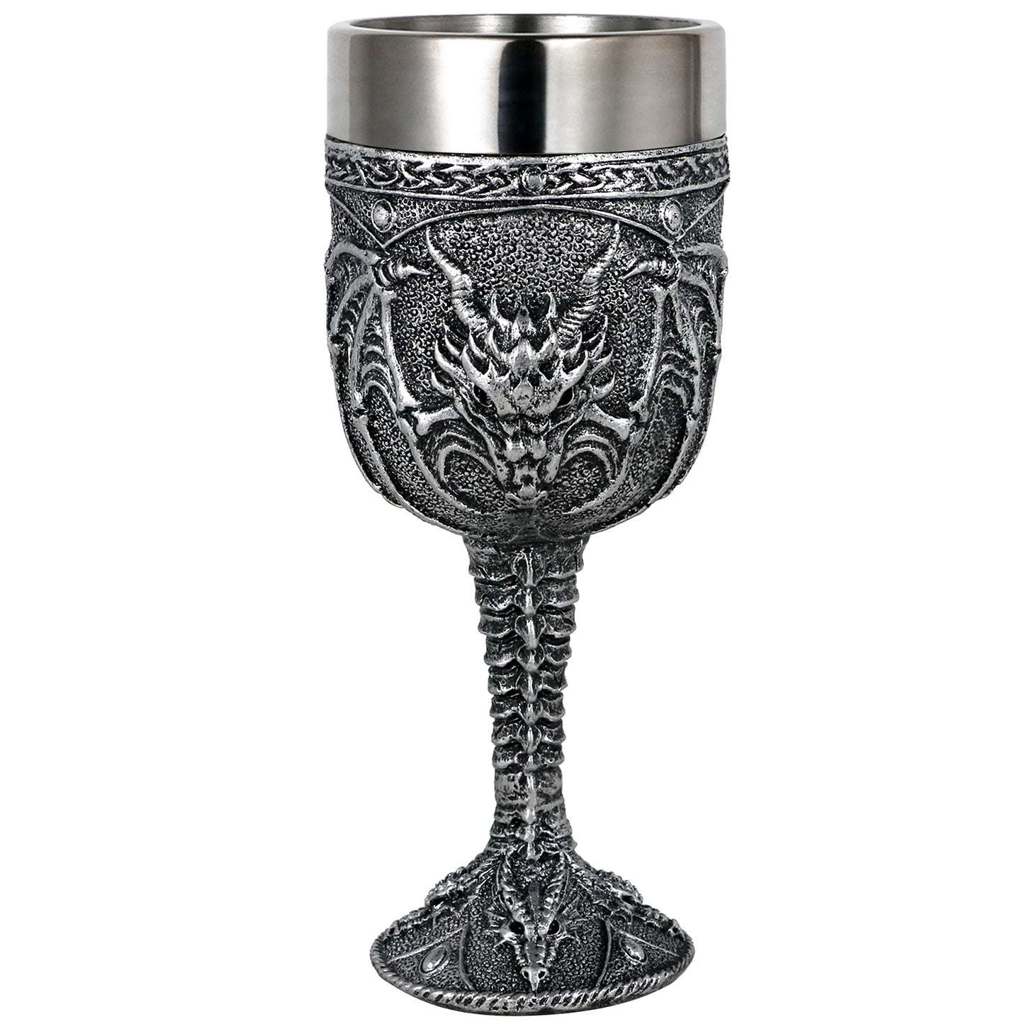 alikiki Medieval Roaring Dragon Wine Goblet - 7oz Dungeons and Dragons Goblet Fantasy Dragon Chalice Cup Ideal Novelty Gothic Father Day Gift Party Idea Drinking Cup