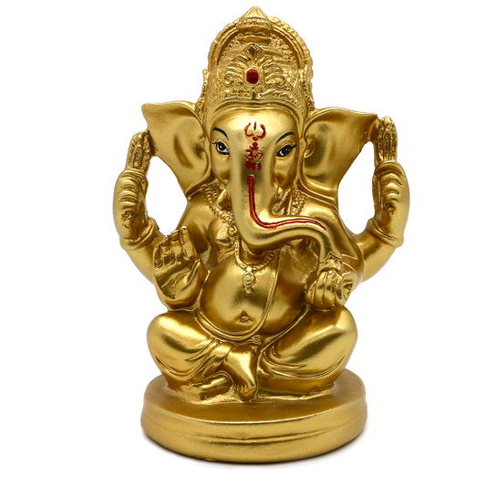 Hindu God Lord Ganesha Statues - 5" H India God Ganesha Idol Home Mandir Pooja Decor Indian Ganesha Figurine Temple Puja Items Diwali Gift for Friends Relatives