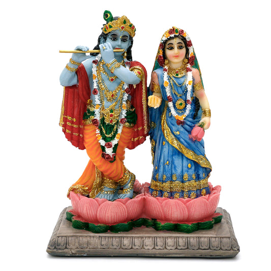 alikiki Indian Wedding Gift Radha Krishna - 5.7" H Radha Krishna Statue Murti Idol Figurine for Indian Couple Pooja Murti Item Altar Shrine Meditation Yoga Spiritual Decor Puja Item