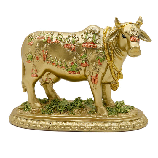 Hindu God Nandi Statue - Hinduism Sacred Cow Figurine for Home Mandir Puja Item Temple Pooja Statue Diwali Gifts for Indian Friends Man Woman