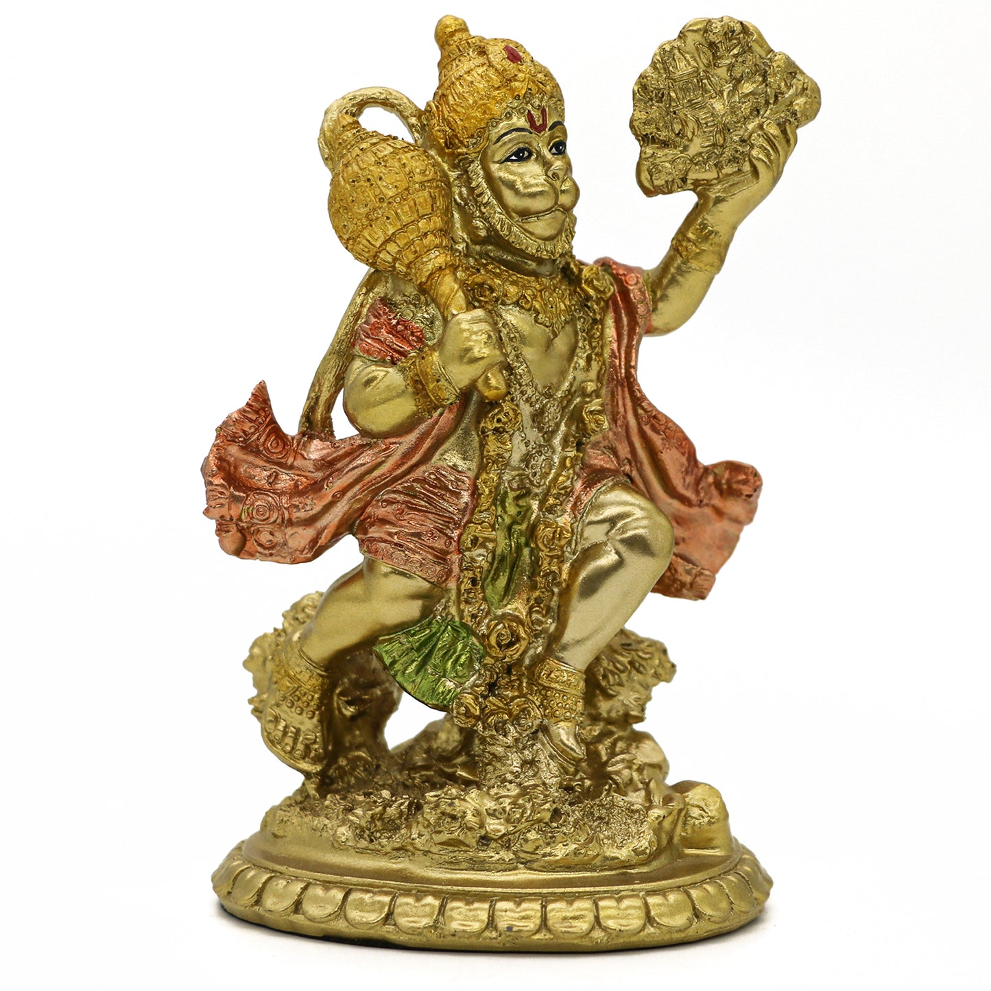 alikiki Hindu God Flying Hanuman Statue - Indian Idol Hanuman Murti Pooja Sculpture India Lord Figurine Home Office Temple Mandir Diwali Puja Gifts Item Yoga Altar Shrine Decor