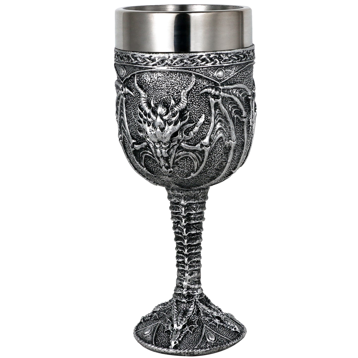 alikiki Medieval Roaring Dragon Wine Goblet - 7oz Dungeons and Dragons Goblet Fantasy Dragon Chalice Cup Ideal Novelty Gothic Father Day Gift Party Idea Drinking Cup