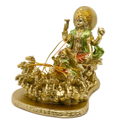 Hindu God Lord Surya Statue - India Home Temple Mandir Puja Idol Pooja Item Indian Diwali Decor Murti Staue Religious Meditation Yoga Room Altar Decoration Handicraft Figurine