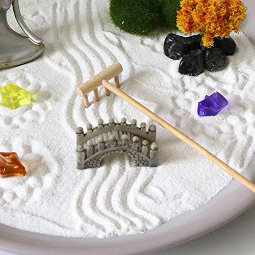 Mini Zen Garden Bamboon Rake - Tabletop Rock Sand Garden Tools Accessories Small Sandbox Kits Japanese Zen Gift for Birthday