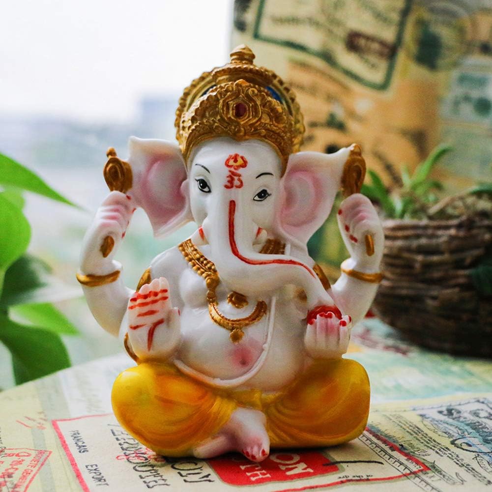 Hindu Lord Ganesha Idol - India God Ganesh Statue Diwali Gifts Indian Puja Items Home Temple Mandir Pooja Decor Car Decor Indian Wedding Diwali Birthday Gifts Yoga Room Altar Decor