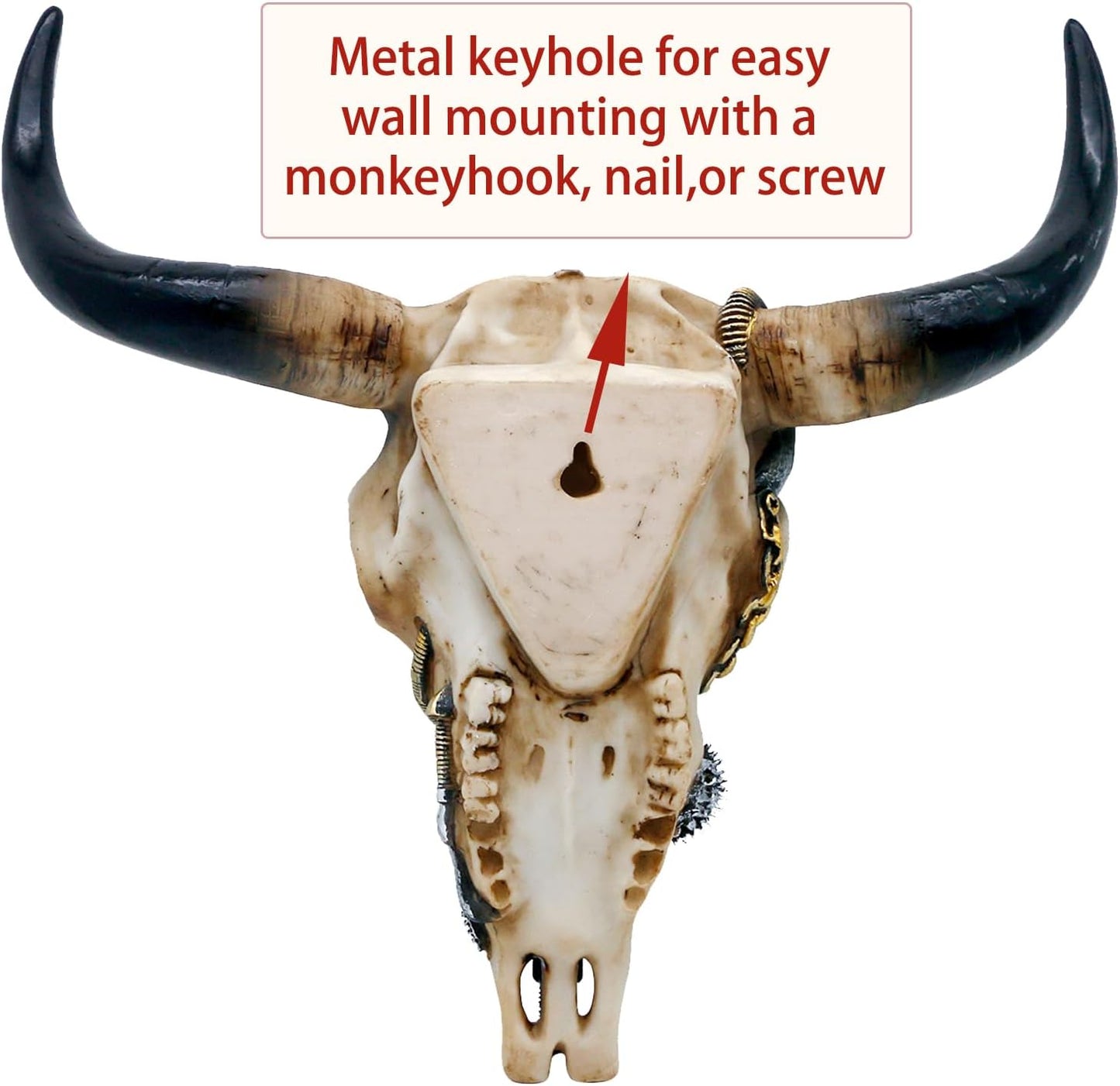 alikiki Steampunk Cow Skull Wall-Decor - Western Bull Head Skull Wall Sculpture 3D Animal Head Wall Art Hanging Decor for Living Room Bedroom Kitchen Gift Modern Decoration