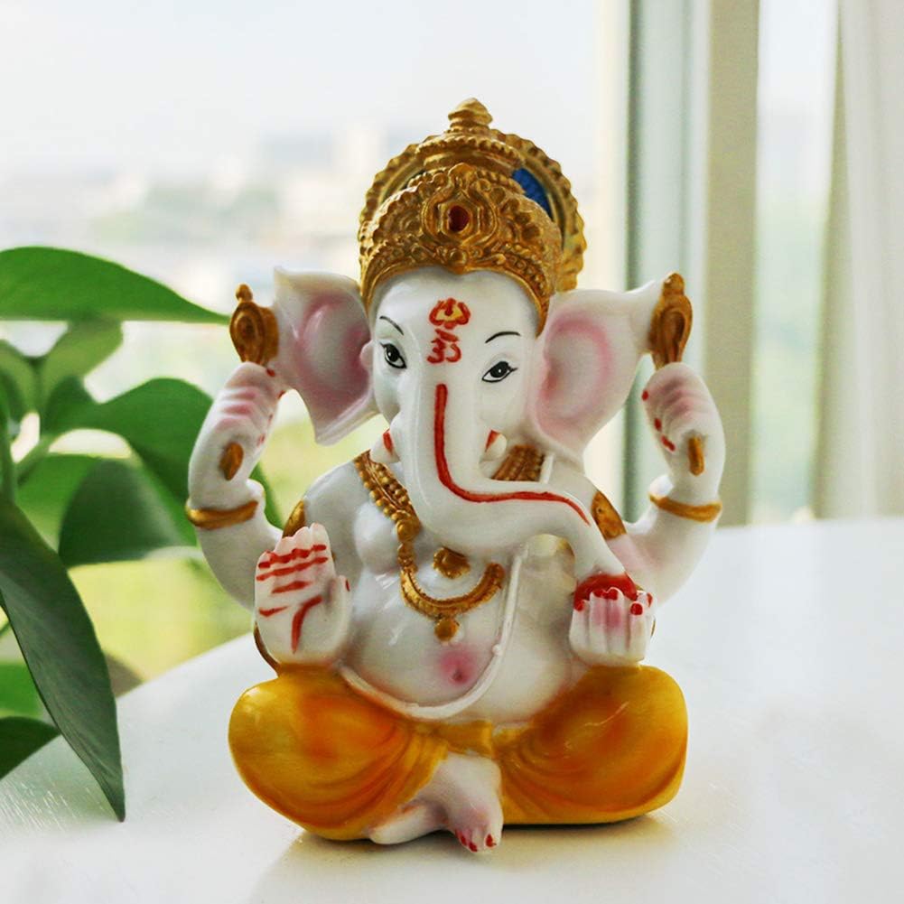 Hindu Lord Ganesha Idol - India God Ganesh Statue Diwali Gifts Indian Puja Items Home Temple Mandir Pooja Decor Car Decor Indian Wedding Diwali Birthday Gifts Yoga Room Altar Decor