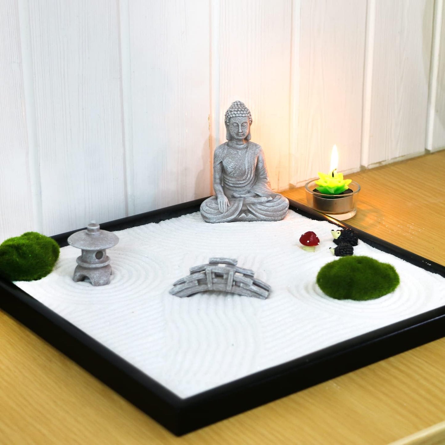 Meditation Buddha Zen Garden Accessories - Miniature Garden Decoration DIY Tabletop Rock Sand Garden Ornaments Micro Landscape Fairy Garden Terrarium Decor Zen Gifts Indoor Outdoor Decor