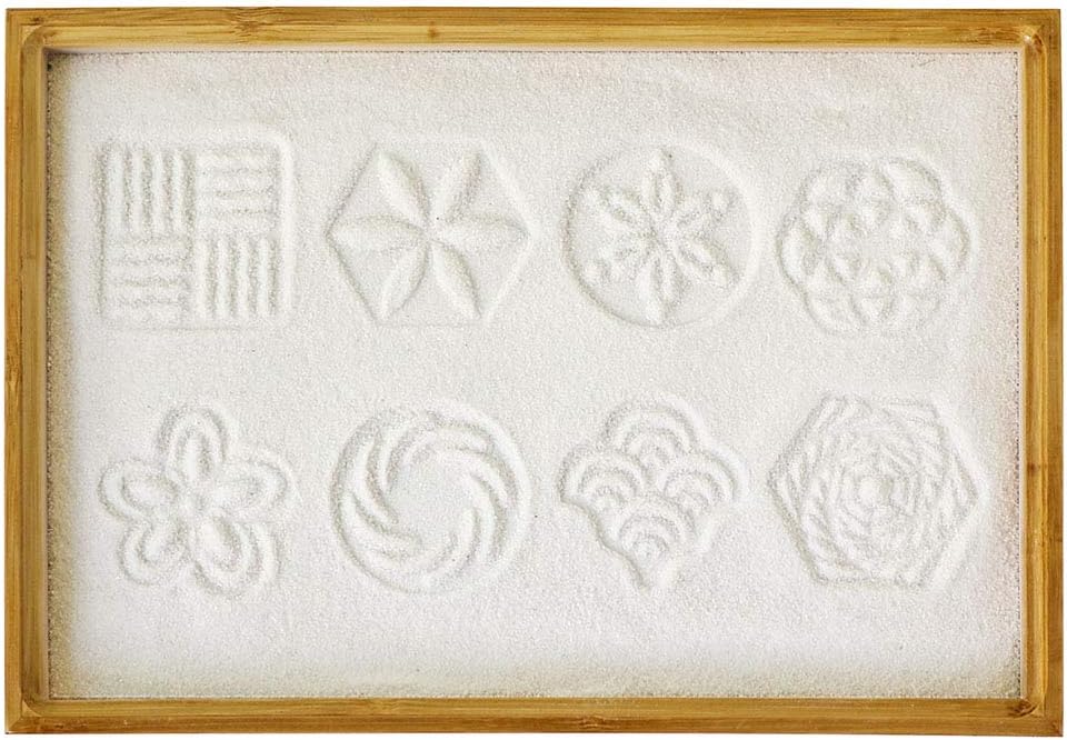 BangBangDa Zen Garden Stamps Rake Gifts - Patterns Sand play Therapy Kit Meditation Tool Accessories Supplier Mini Office Tabletop Miniature Sandbox Father Mother Mon Dad Man Women Zen Gifts