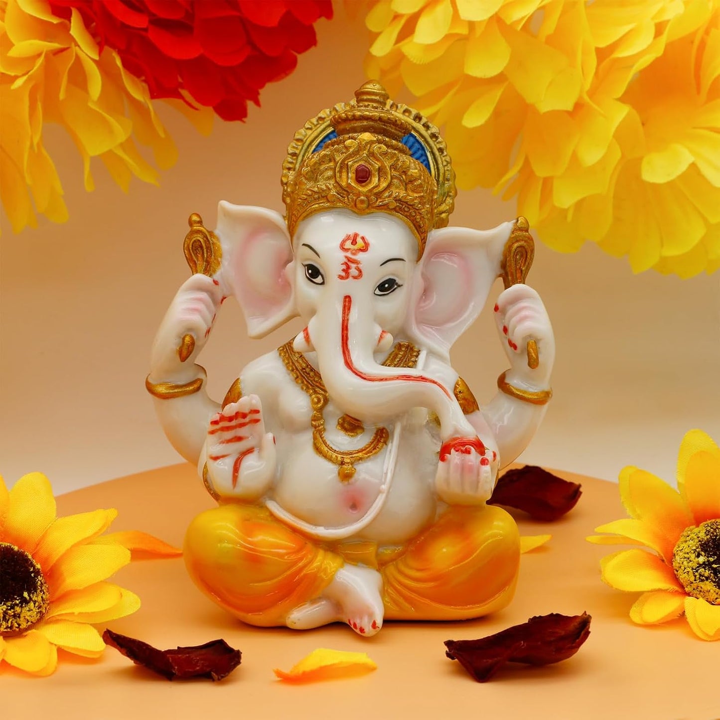 Hindu Lord Ganesha Idol - India God Ganesh Statue Diwali Gifts Indian Puja Items Home Temple Mandir Pooja Decor Car Decor Indian Wedding Diwali Birthday Gifts Yoga Room Altar Decor