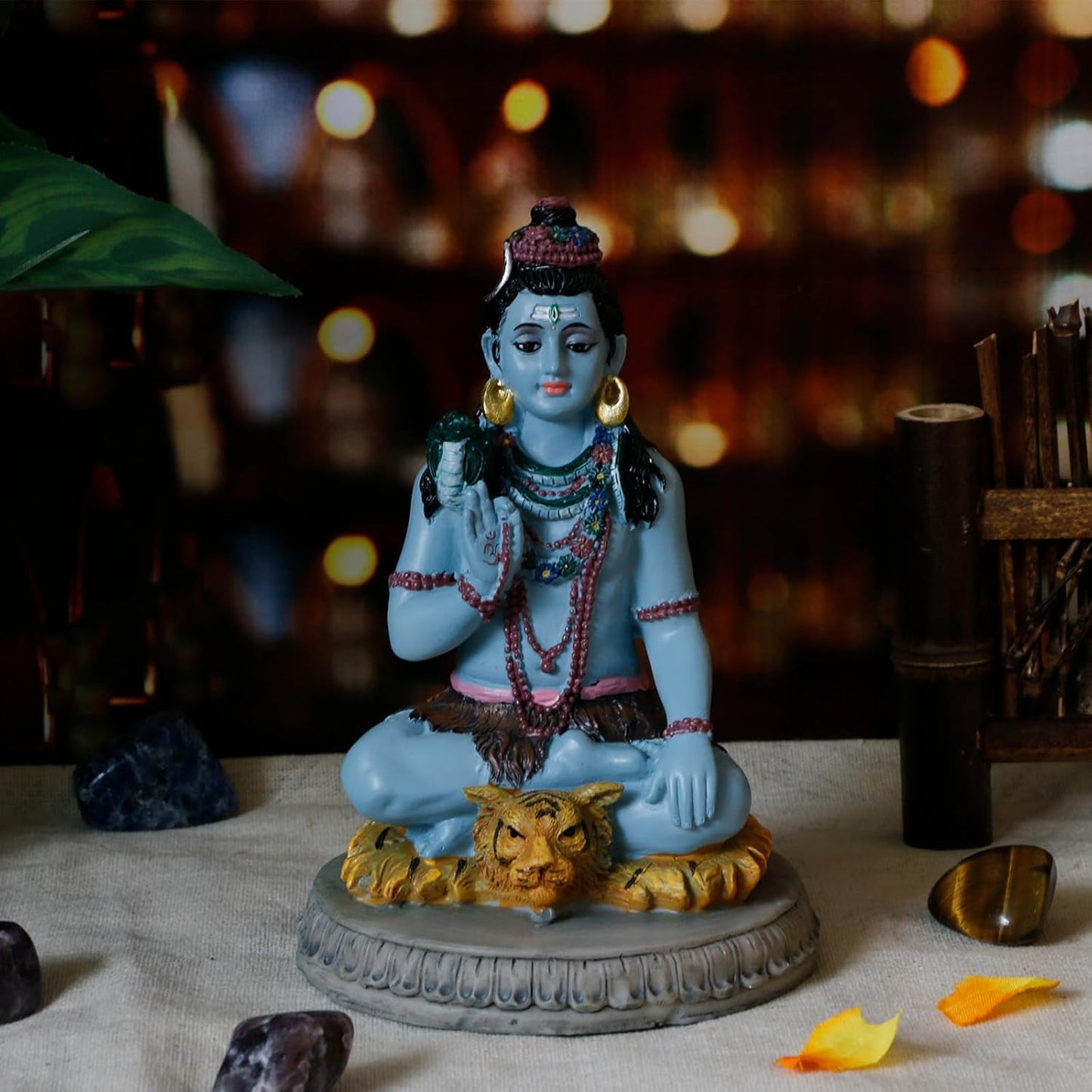 Hindu God Lord Shiva Statue - 5.7”H Shiva Idol Murti Pooja Item Puja Diwali Gifts for Indian Wedding Baby Shower Housewarming Gifts Altar Meditation Yoga Room Spiritual Decor