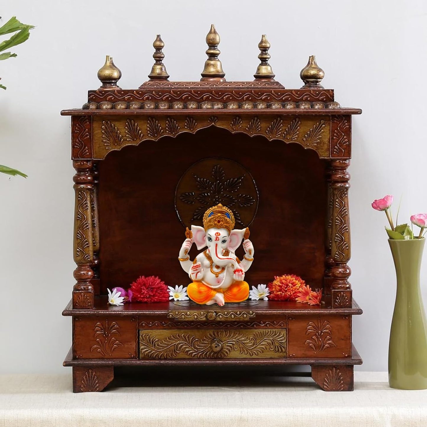 Hindu Lord Ganesha Idol - India God Ganesh Statue Diwali Gifts Indian Puja Items Home Temple Mandir Pooja Decor Car Decor Indian Wedding Diwali Birthday Gifts Yoga Room Altar Decor