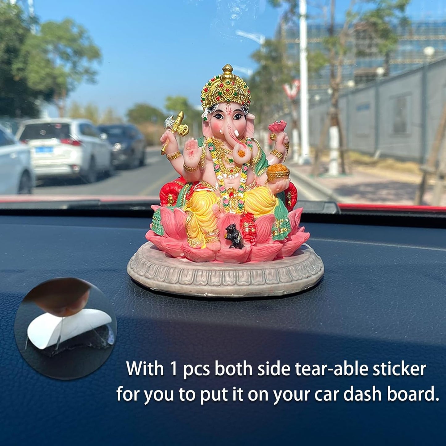 Indian Gifts Lord Ganesha Statue - 3.6" H Hindu Idol Ganesha for Car Dashboard Ganpati Diwali Gift for Indian Man Women Altar Yoga Studio Meditation Office Home Temple Mandir Puja Item