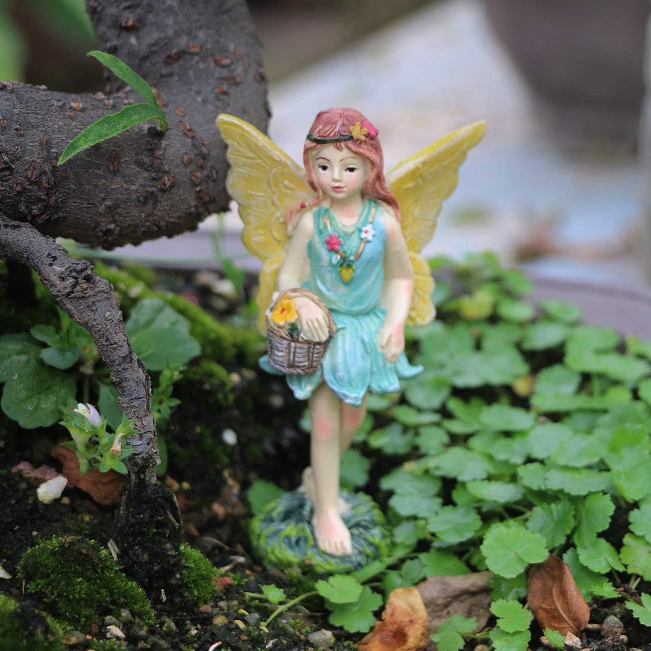 BangBangDa Miniature Fairy Garden Accessories Outdoor - Small Fairies Figurines Items Fairy House Table Chair Set Fairy Garden Fairies Kit for Kids Fairy Figures Mini Garden Ornaments