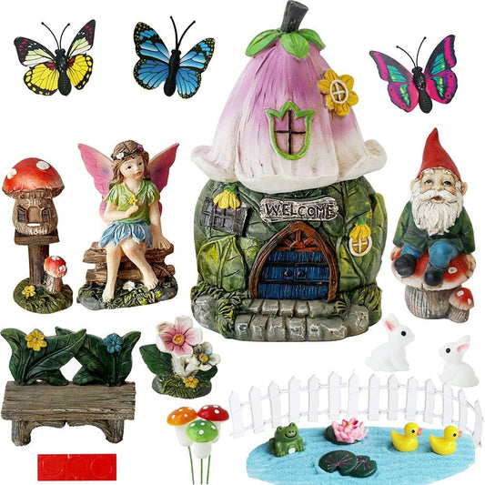 BangBangDa Miniature Fairy Garden Decor-Accessories - Flower Fairies Garden Kit Gnome Figurines Statue Set Indoor Outdoor Garden Decoration Birthday Gardening Gifts for Girl Boy Mother Girlfriend