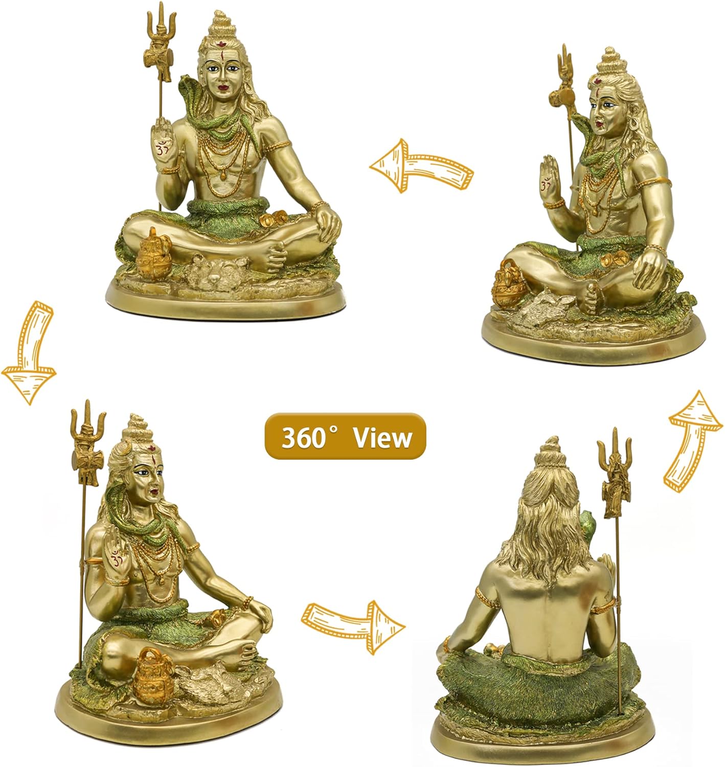 alikiki Hindu God Lord Shiva Statue - Indian Idol Shiva Figurine Murti Home Office Temple Mandir Diwali Pooja Items Yoga Meditation Room Altar Shrine Spiritual Prayer Kit Buddha Decor