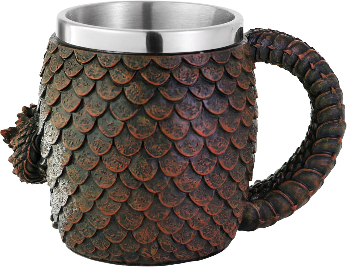 Dragon Game Mug of Thrones Gifts - 14OZ Medieval Dragon Egg Coffee Mug Stainless Beer Steins Viking Cup Novelty Gothic D&D Gift Dragon Lovers Collector Themed Party Decoration