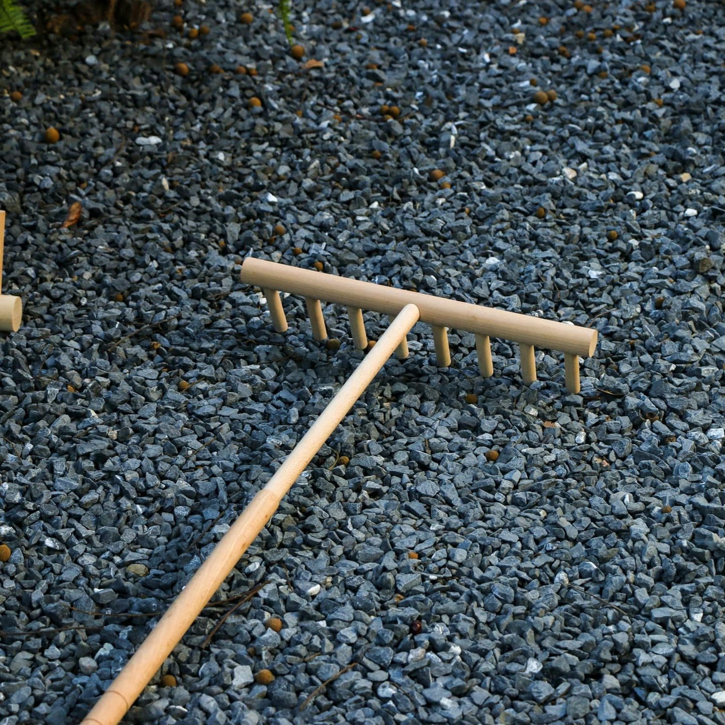 Outdoor Zen Garden Rake Tool- Large Japanese Garden Rakes Full Size 48" Long 8 Tines Solid Beech Wood Zen Rake for DIY Rock Sand Garden Accessories Tress Relief Gifts for Adult