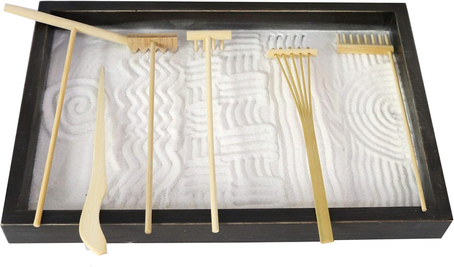 BangBangDa Mini Zen Garden Accessories - Tabletop Zen Garden Tools - Zen Garden Kit Rakes and Zen Stamp for Office Mini Zen Garden Set of 12