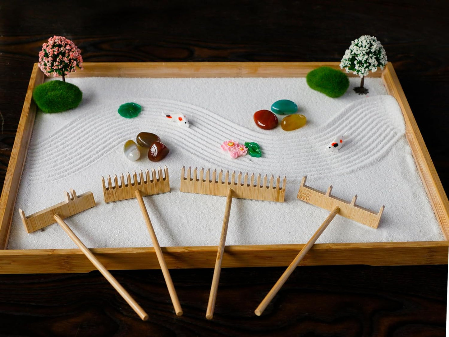 Zen Garden Decor Rake Tool - Sand Zen Garden Accessories Japanese Zen Garden Kit Tabletop Rock Zen Decor Japan Zen Gifts for Home Office Desk Meditation Room Relaxation Birthday Gifts Father Mother