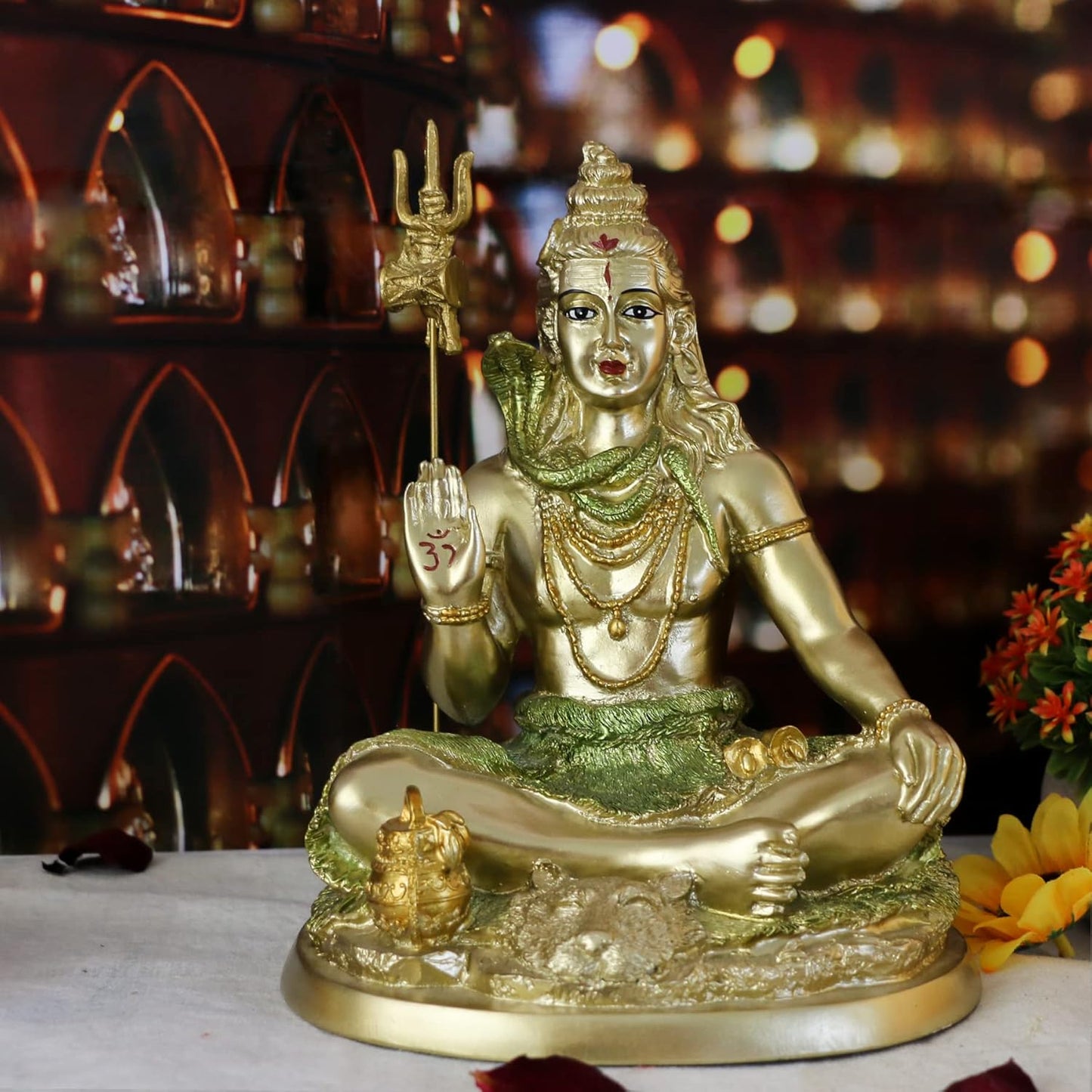 alikiki Hindu God Lord Shiva Statue - Indian Idol Shiva Figurine Murti Home Office Temple Mandir Diwali Pooja Items Yoga Meditation Room Altar Shrine Spiritual Prayer Kit Buddha Decor