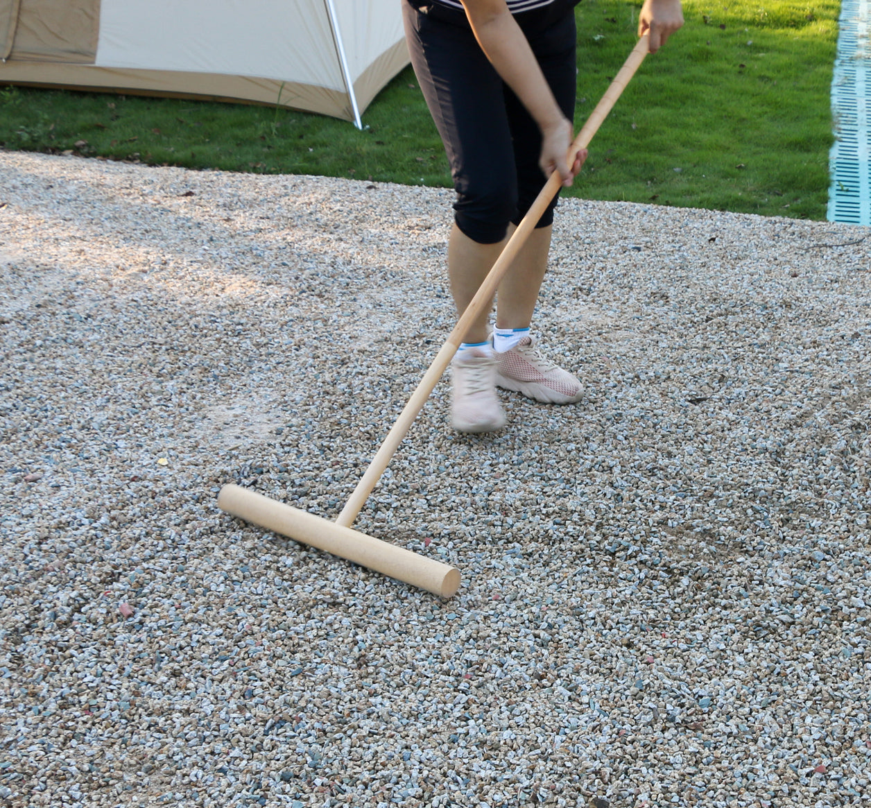 Large Zen Garden Smoother Tool - Outdoor Big T-Shaped Japanese Garden Rake 48" L Handled Rock Sand Gravel Garden Zen Pattern Eraser Tool Meditation Wooden Full Size Zen Rake Accessories Zen Gifts