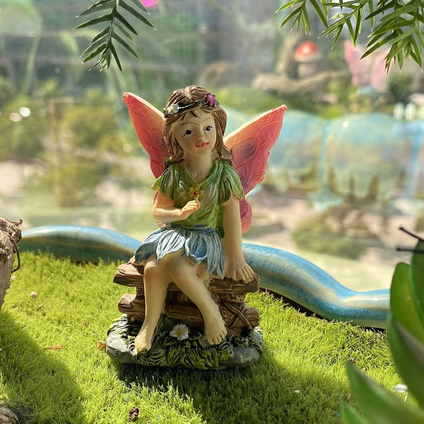 BangBangDa Miniature Fairy Garden Decor-Accessories - Flower Fairies Garden Kit Gnome Figurines Statue Set Indoor Outdoor Garden Decoration Birthday Gardening Gifts for Girl Boy Mother Girlfriend