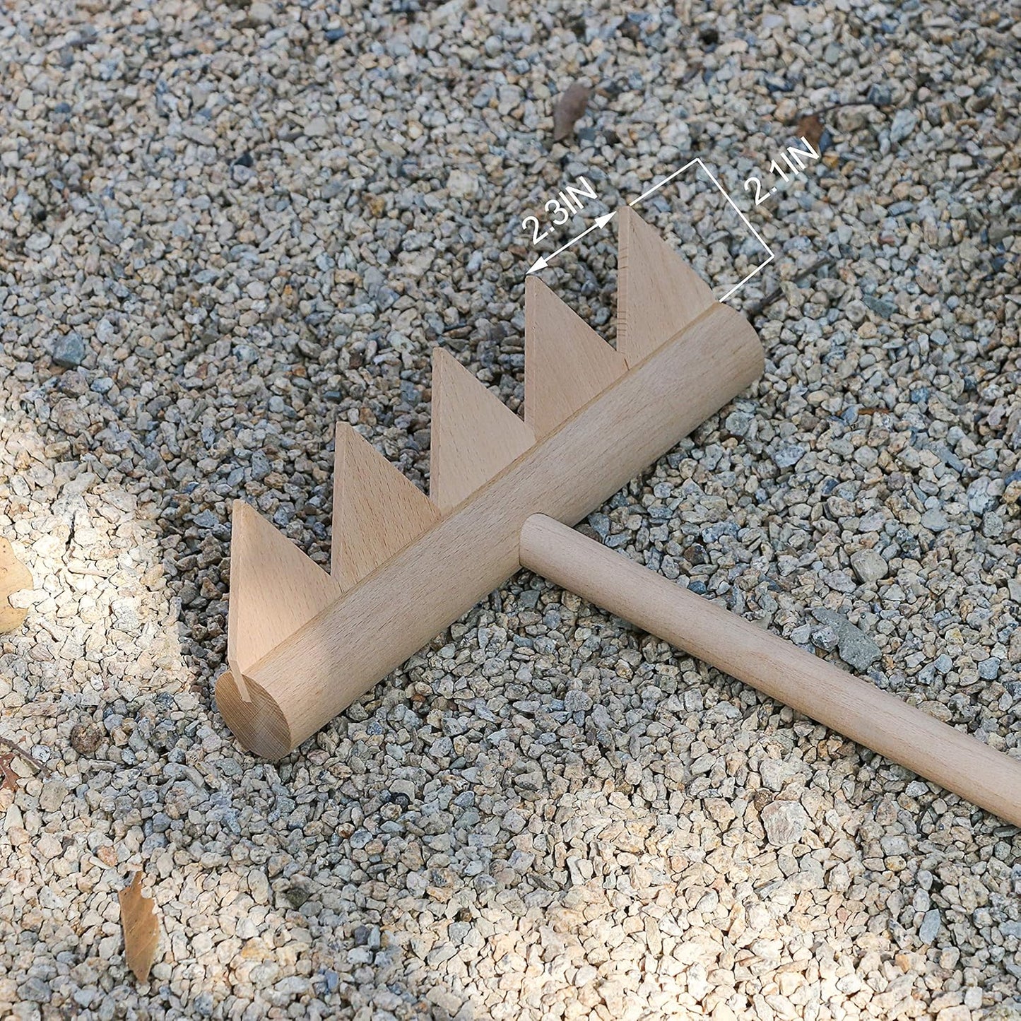 Outdoor Zen Garden rake - Japanese Sand Garden rake Tool- 48" Long 5 Tine Solid Oak Zen rake - Large rake for Rock Sand Garden - DIY Stress Relief Gifts for Adult