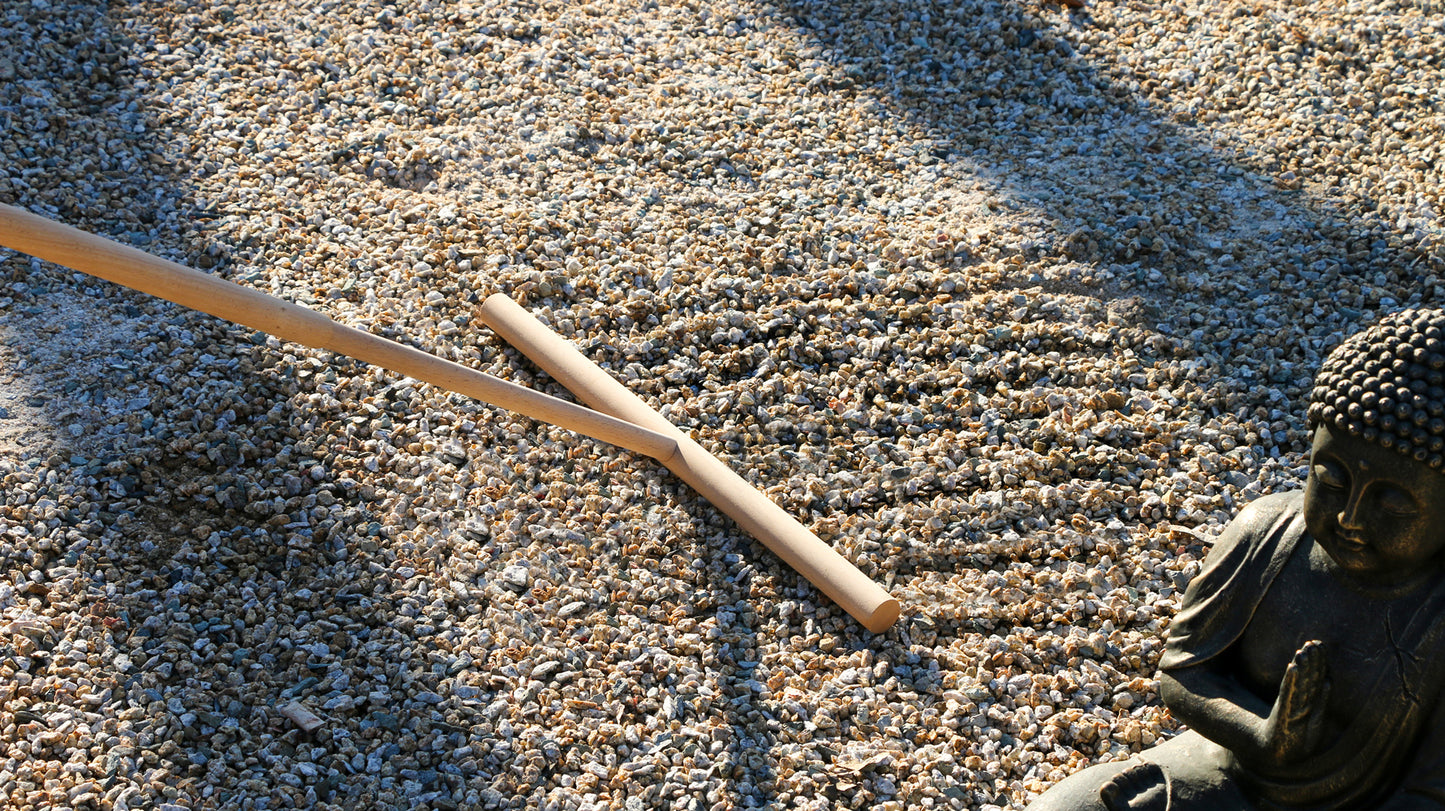 Outdoor Zen Garden Rake Large - Full Size Japanese Garden Sand Smoother Tool 48" Long Handled Zen Pattern Eraser Tools Meditation Rock Sand Garden Wooden Rake Accessories Tress Relief Gifts